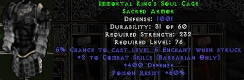 sacred armor d2|Immortal King's Soul Cage .